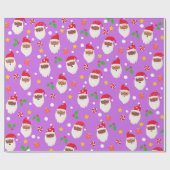 おもしろいかわいいフェスティバルサンタクロース ラッピングペーパー (フラット)