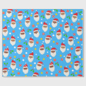 おもしろいかわいいフェスティバルサンタクロース ラッピングペーパー (フラット)
