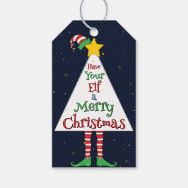 おもしろいかわいいフェスティバル「小妖精や小人に聖降誕祭を楽しんで」 ギフトタグ