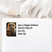 おもしろいかわいいフクロウの鳥獣 ラベル (インサイチュ)