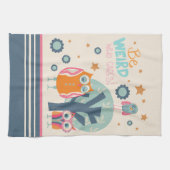 おもしろいかわいいフクロウべ風変わり引用文 キッチンタオル (横)