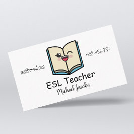おもしろいかわいいブックESL先生英語先生かわいい 名刺