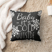 おもしろいかわいいベビーその冷たい外側の黒板 クッション (ブランケット)