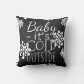 おもしろいかわいいベビーその冷たい外側の黒板 クッション (正面)