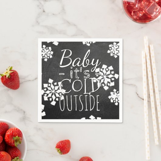 おもしろいかわいいベビーその冷たい外側の黒板 スタンダードカクテルナプキン (インサイチュ)