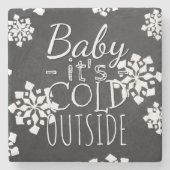 おもしろいかわいいベビーその冷たい外側の黒板 ストーンコースター (正面)