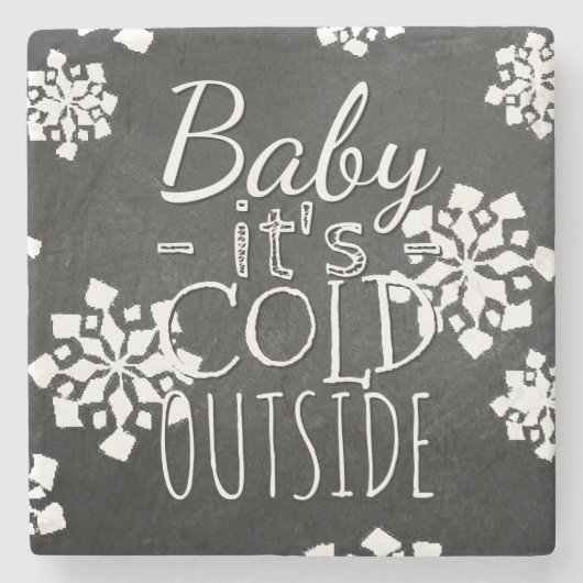 おもしろいかわいいベビーその冷たい外側の黒板 ストーンコースター (正面)