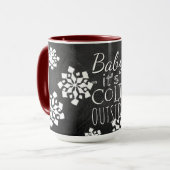 おもしろいかわいいベビーその冷たい外側の黒板 マグカップ (正面左)