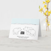 おもしろいかわいいホッキョクグマ誕生日動物ユーモア漫画 カード (黄色い花)