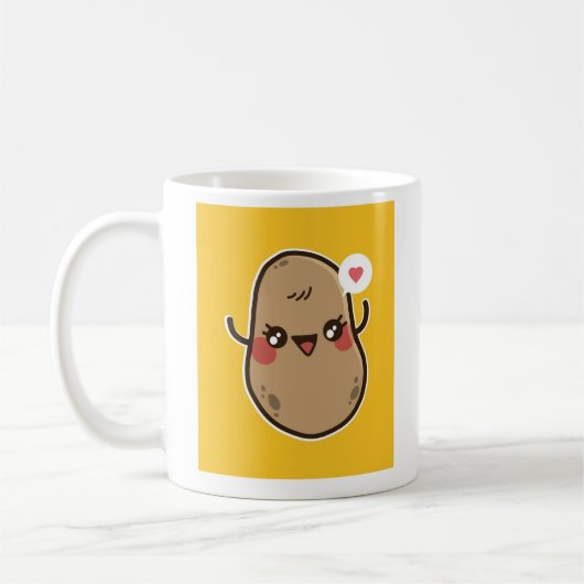おもしろいかわいいポテトカワイイ女子グラ10代のフィックギフト コーヒーマグカップ (左)