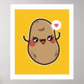 おもしろいかわいいポテトカワイイ女子グラ10代のフィックギフト ポスター (正面)