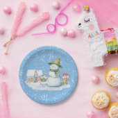 おもしろいかわいいメリークリスマススノーホリデー ペーパープレート (パーティー)
