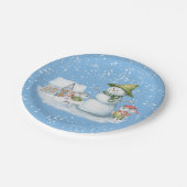 おもしろいかわいいメリークリスマススノーホリデー ペーパープレート (アングル)