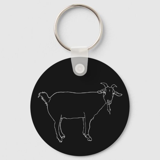 おもしろいかわいいヤギスケッチシンプル動物予測できなアート キーホルダー (正面)