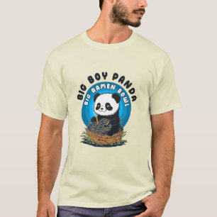 おもしろいかわいいラーメンパンダ Tシャツ