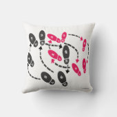 おもしろいかわいいレトロチーキーダンスステップの指示 クッション (裏面)
