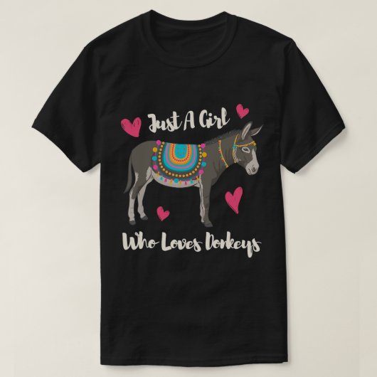 おもしろいかわいいロバ Tシャツ (デザイン正面)