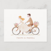 おもしろいかわいいロマンチックなカップルの手結婚引き ポストカード (正面)