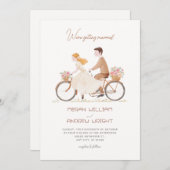 おもしろいかわいいロマンチックなフローラカップルの手結婚引き 招待状 (正面/裏面)