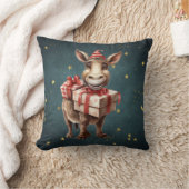 おもしろいかわいいヴィンテージクリスマスロバ クッション (ブランケット)