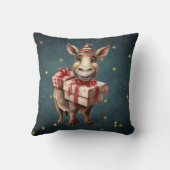 おもしろいかわいいヴィンテージクリスマスロバ クッション (裏面)