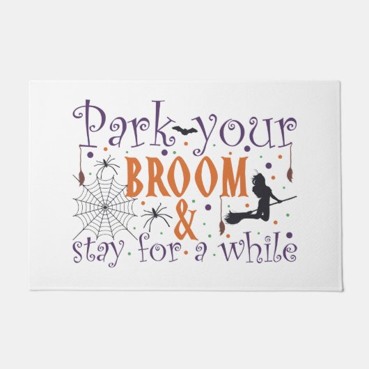 おもしろいかわいい公園あなたのブームウィッチハロウィーン ドアマット (正面)