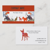 おもしろいかわいい動物ペットケア 名刺 (正面/裏面)