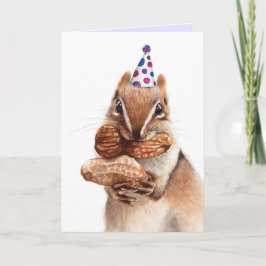 おもしろいかわいい動物リスお祝いカード サンキューカード