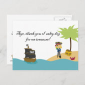 おもしろいかわいい女の子の海賊君感謝していはっがき ポストカード (正面/裏面)