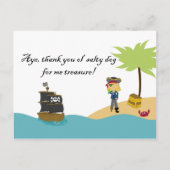 おもしろいかわいい女の子の海賊君感謝していはっがき ポストカード (正面)