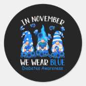 おもしろいかわいい格言衣服ブルーのための1型糖尿病アウェア ラウンドシール (正面)