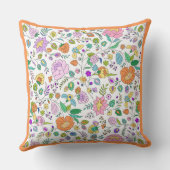 おもしろいかわいい植物性カラフルフローラモノグラム クッション (裏面)