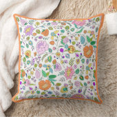 おもしろいかわいい植物性カラフルフローラモノグラム クッション (ブランケット)