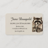 おもしろいかわいい水色ラクーン動物の名刺 名刺 (正面)