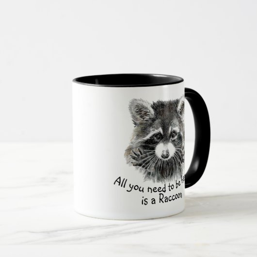 おもしろいかわいい水色ラクーン明るい感動的 マグカップ (正面右)