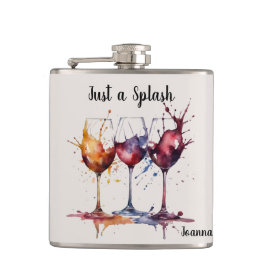 おもしろいかわいい水色ワインの名前のスプラッシュ フラスク