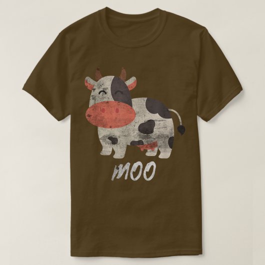 おもしろいかわいい牛モー農場動物農家牛 Tシャツ (デザイン正面)