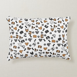 おもしろいかわいい犬が骨と手の跡を継ぐ アクセントクッション