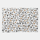 おもしろいかわいい犬が骨と手の跡を継ぐ キッチンタオル (横)