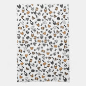 おもしろいかわいい犬が骨と手の跡を継ぐ キッチンタオル (縦)