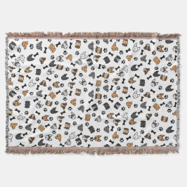 おもしろいかわいい犬が骨と手の跡を継ぐ スローブランケット