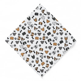 おもしろいかわいい犬が骨と手の跡を継ぐ バンダナ