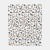 おもしろいかわいい犬が骨と手の跡を継ぐ フリースブランケット (正面)