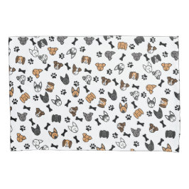 おもしろいかわいい犬が骨と手の跡を継ぐ 枕カバー