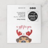 おもしろいかわいい犬トナカイのヘッドバンドクリスマスギフトカード プレイスカード (外部開封)