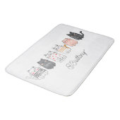 おもしろいかわいい猫スケッチ熱狂するキャットレディーホーム バスマット (アングル)