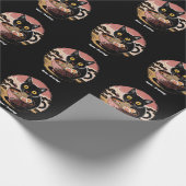 おもしろいかわいい猫ラーメン食べかわいいアニメ ラッピングペーパー (角)