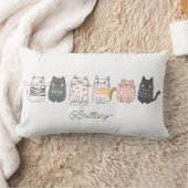 おもしろいかわいい猫熱狂するの女性の名前 ランバークッション (ブランケット)