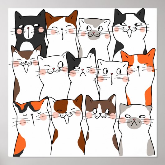 おもしろいかわいい猫 ポスター (正面)