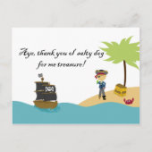 おもしろいかわいい男の子の海賊君感謝してい葉書 ポストカード (正面)